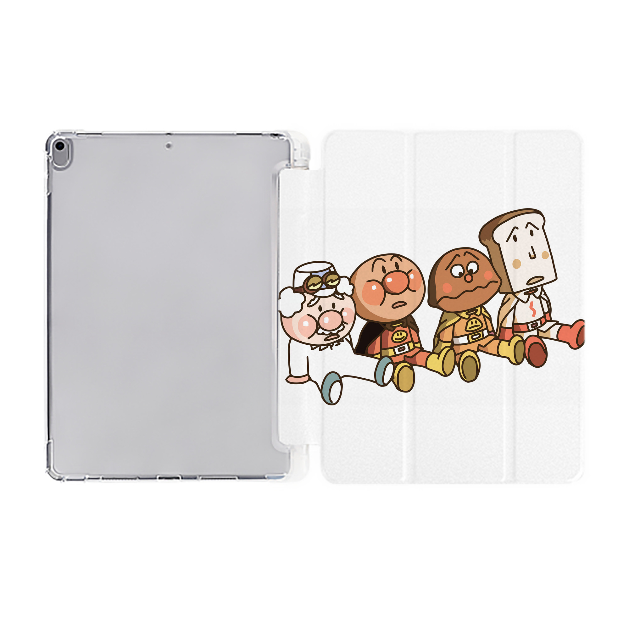 （画像用） アンパンマン Anpanman IPad ケース ペン収納付き 三つ折りスタンド PUレザー×シリコン 対応機種9.5/10.5/10.9インチ